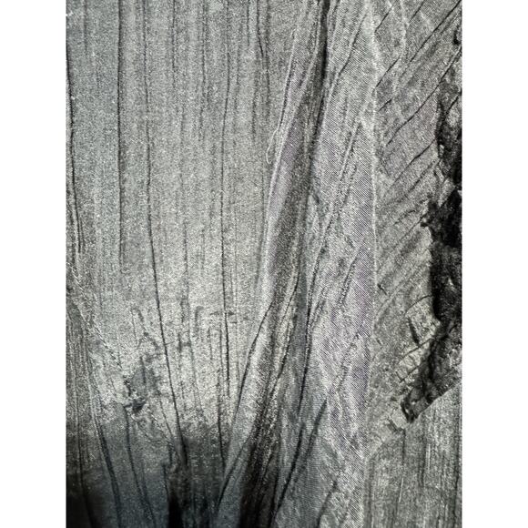 Citron Silk Blend Duster Sz M Black Long Open Lightweight Lagenlook Minimalist - Picture 3 of 5